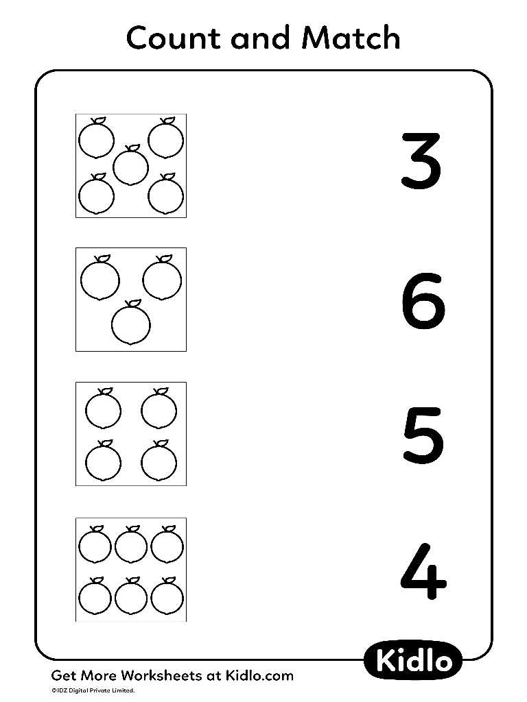 Count And Match Fruits Worksheet 03 Kidlo