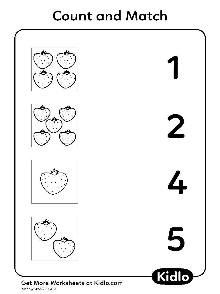 Number To Number Matching 1 5 Worksheet Free Printable Number Matching Worksheets For