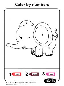 Color By Numbers - Animals Worksheet #06 - Kidlo.com