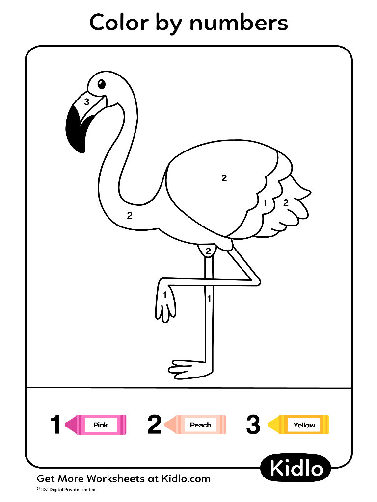 Color By Numbers Birds Worksheet 03 Kidlo