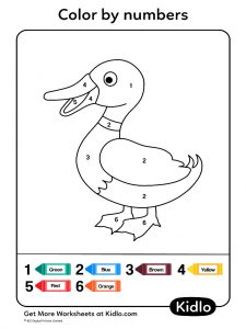 Color By Numbers - Birds Worksheet #13 - Kidlo.com