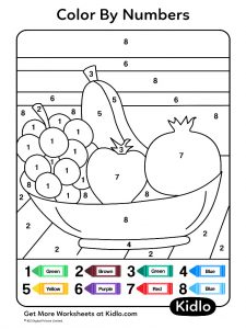 Free Color By Number Fruit