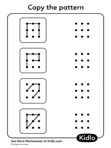 Copy The Patterns - 9 Dots Pattern Worksheet #09 - Kidlo.com