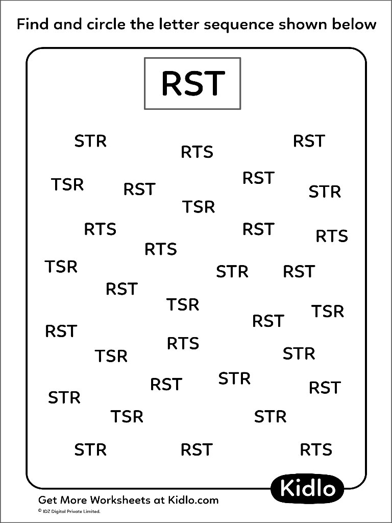 circle the letter sequence sorting worksheet 04 kidlocom