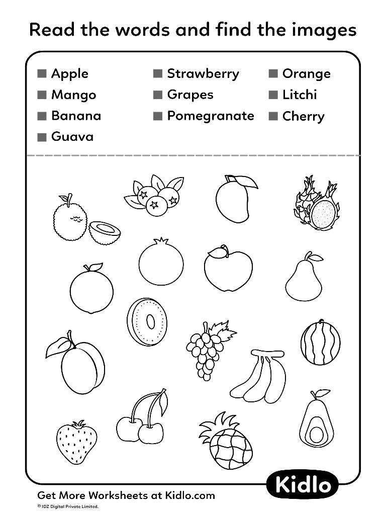 match words to its pictures sorting worksheet 18 kidlo com