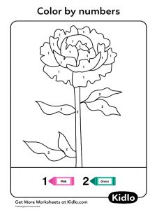 color by number flowers addition
