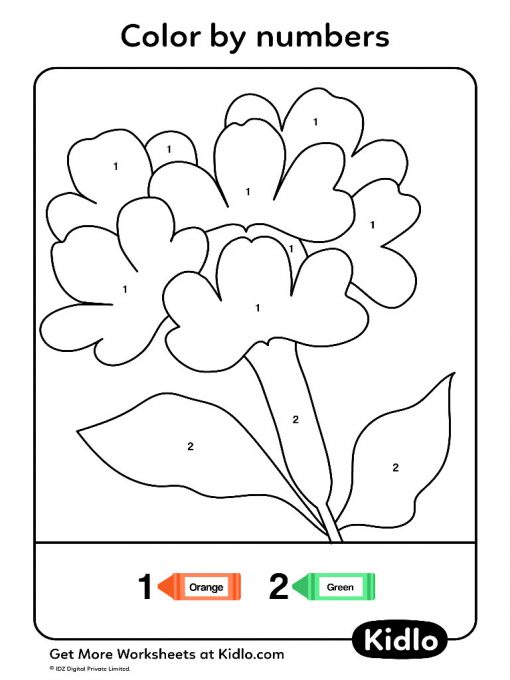 color by number preschool flower