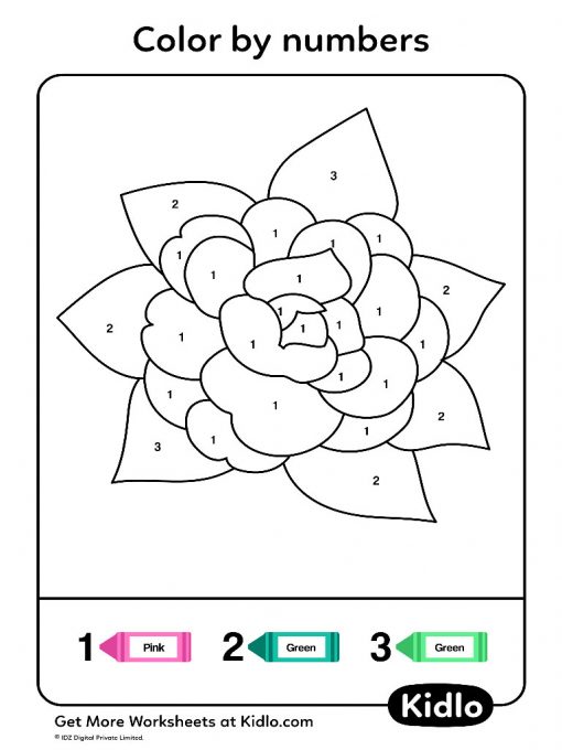 preschool color by number flower