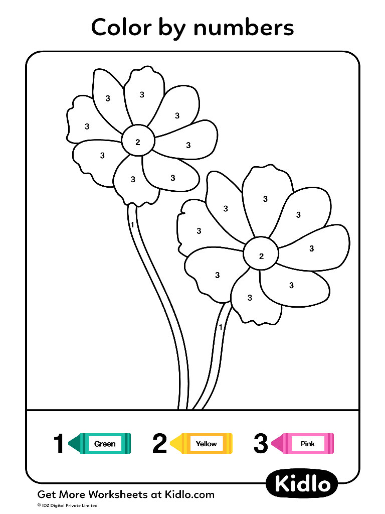 easy flower color by number