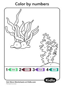 Color By Numbers - Underwater Coloring Worksheet #38 - Kidlo.com