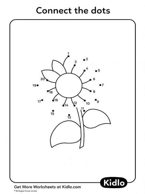 Connect The Dots 1-20 – Activity Worksheet #03 - Kidlo.com