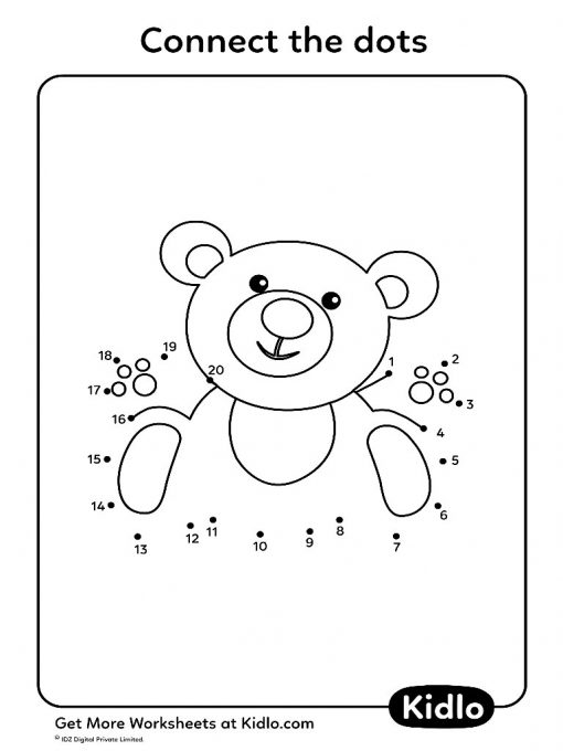 Connect The Dots 1-20 – Activity Worksheet #08 - Kidlo.com