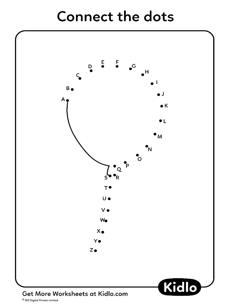 Connect The Dots A to Z – Activity Worksheet #35 - Kidlo.com