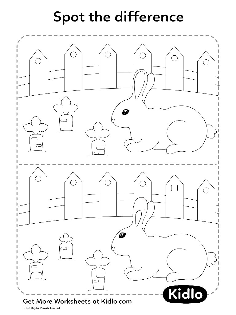 Spot The Difference – Animal Matching Activity Worksheet #10 - Kidlo.com